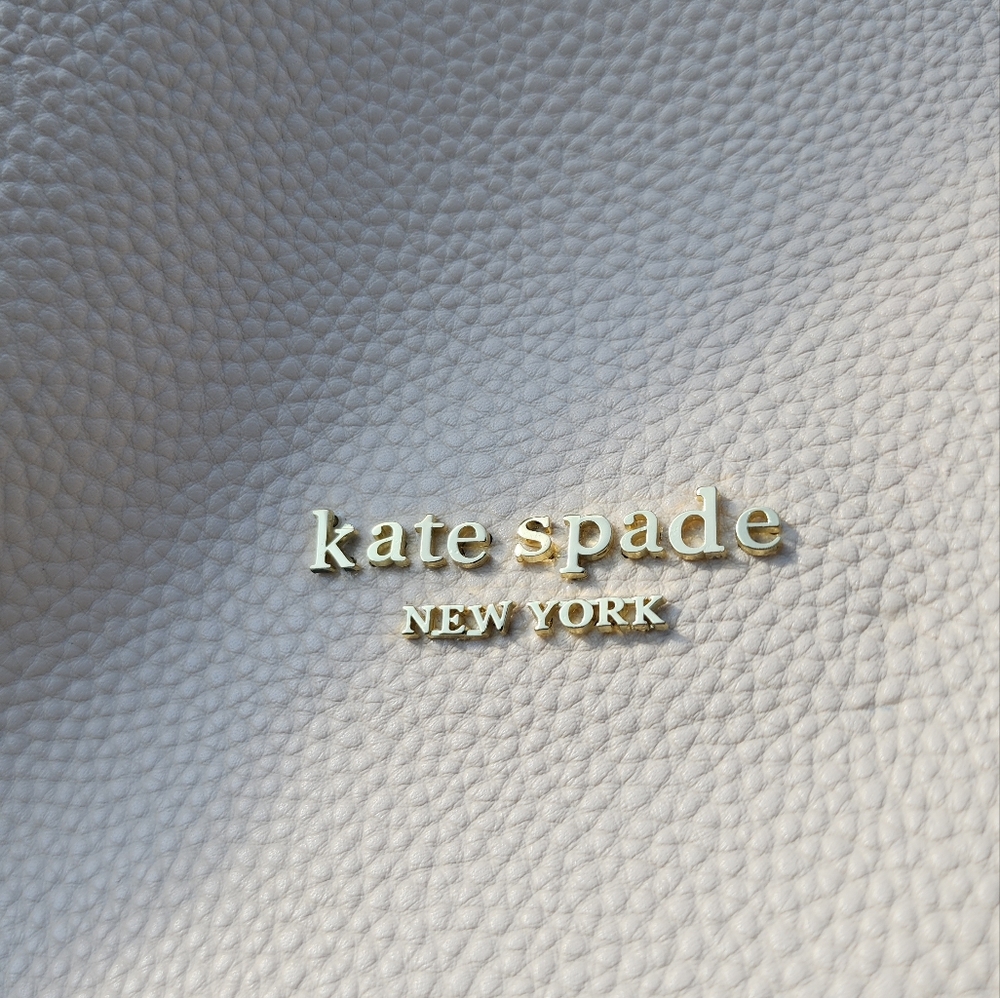 Kate Spade Cream Textured Tote Crossbody Bag New Without Tag - Picture 3 of 7